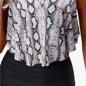 Snake Print Women's flounce bikini